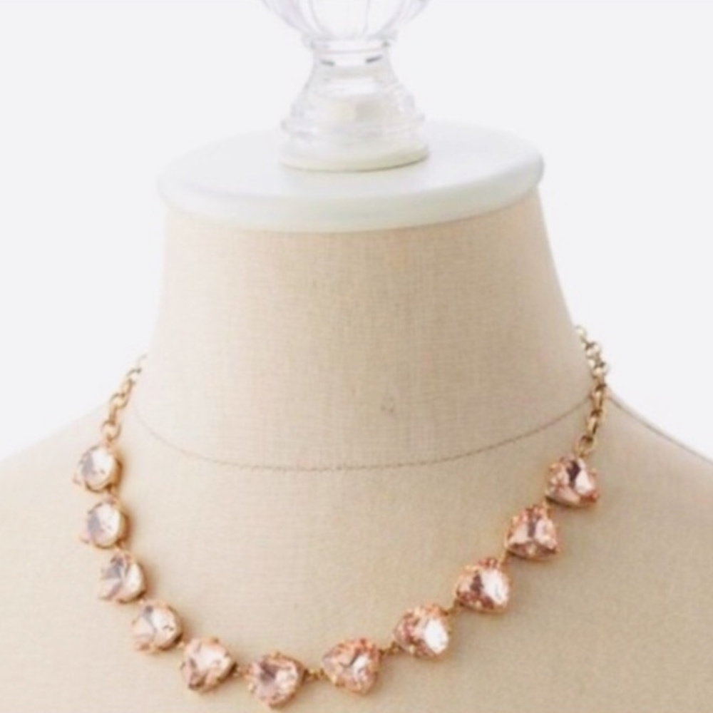 Stella & Dot | Sparkling Peach+Vintage Gold Crystal Jeweled Statement Ne⦠- Picture 4 of 8